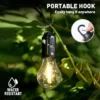 LED Tent Light 400mAh 100LM Camping Atmosphere Light Type-C USB Rechargeable Waterproof with Hook 3 Modes Outdoor Lighting - Image 2