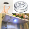 3 Led Silver Closet Cabinet Lamp | AAA Battery Powered | Wireless Stick Tap Push Security, Kitchen, Bedroom, Wardrobe Night Light - Image 2