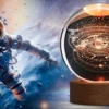 3D Solar System Crystal Ball Night Light | Crystal Ball Night Light with Wooden Base, Clear Glass Ball Light,  Galaxy Crystal Ball Nightlight, As a Birthday Gift for Teens Boys and Girls (Random Designs) - Image 9