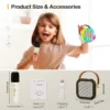 Mini Portable Karaoke Bluetooth Speaker with 2  Mike Audio Integrated Microphone Home Karaoke Wireless Bluetooth Speaker(Random Color) - Image 5