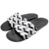 Men Black & White Adilette CF+ Link GR Printed Sliders - Image 4