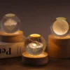 3D Solar System Crystal Ball Night Light | Crystal Ball Night Light with Wooden Base, Clear Glass Ball Light,  Galaxy Crystal Ball Nightlight, As a Birthday Gift for Teens Boys and Girls (Random Designs) - Image 6