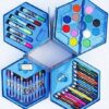46 PIECES 4 TIERS Hexagon Color Kit CARTOON COLOR ART DRAWING GIFT SET PRESENT -DISNEY HELLO KITTY, CARS MCQUEEN, MICKEY, FROZEN, BARBIE, PRINCESS, POOH, SPONGEBOB, SPIDERMAN (Random colors & designs) - Image 6