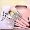 hello Kitty Set of 7 Pieces Complete Makeup Mini Brush Kit with a Storage  Box - Image 15