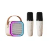 Mini Portable Karaoke Bluetooth Speaker with 2  Mike Audio Integrated Microphone Home Karaoke Wireless Bluetooth Speaker(Random Color)