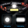Headline rechargeable ip65 waterproof headlight with adjustable headband Flashlight for outdoor camping and cycling, hiking, working, racing - Image 5