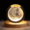 3D Solar System Crystal Ball Night Light | Crystal Ball Night Light with Wooden Base, Clear Glass Ball Light,  Galaxy Crystal Ball Nightlight, As a Birthday Gift for Teens Boys and Girls (Random Designs) - Image 2