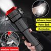USB Charging Super Bright LED Flashlight With Safety Hammer Side Light Torch Portable Work Lights Outdoor Adventure Lighting