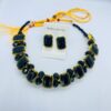 Premium Quality Stones Choker Necklace With Earrings Set - Image 15