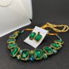 Premium Quality Stones Choker Necklace With Earrings Set - Image 4