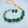 Premium Quality Stones Choker Necklace With Earrings Set - Image 8