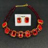 Premium Quality Stones Choker Necklace With Earrings Set - Image 12