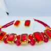 Premium Quality Stones Choker Necklace With Earrings Set - Image 11