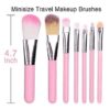 hello Kitty Set of 7 Pieces Complete Makeup Mini Brush Kit with a Storage  Box - Image 12