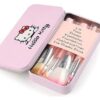 hello Kitty Set of 7 Pieces Complete Makeup Mini Brush Kit with a Storage  Box - Image 13