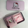 hello Kitty Set of 7 Pieces Complete Makeup Mini Brush Kit with a Storage  Box - Image 7