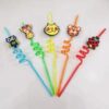 Pack of 4 Kids Twisted Cartoon Reusable Straw | Drink, water, milk | Glass Cup for birthday, wedding, party  (random colors and design) - Image 3