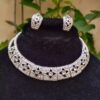 Elegant Look Silver Necklace With Stylish Earrings - Image 2