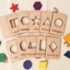 Wooden Drawing Stencils 12 Pieces Set - Image 2