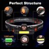 Headline rechargeable ip65 waterproof headlight with adjustable headband Flashlight for outdoor camping and cycling, hiking, working, racing - Image 7