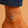 Stainless steel  anklet  Gold plated and silver anklet pack of 2  Silver and golden
