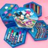 46 PIECES 4 TIERS Hexagon Color Kit CARTOON COLOR ART DRAWING GIFT SET PRESENT -DISNEY HELLO KITTY, CARS MCQUEEN, MICKEY, FROZEN, BARBIE, PRINCESS, POOH, SPONGEBOB, SPIDERMAN (Random colors & designs)