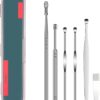 Ear Wax Removal Kit, 6-in-1 Ear Pick Tools Curette Cleaner Reusable Ear Cleaner, Stainless Steel Ear Wax Remover with Storage Case, Silver - Image 2