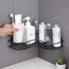 Kitch King Multipurpose Self-Adhesive Kitchen Sink Organizer Metal Bathroom Accessories Corner Shelf Wall Mount Storage Rack