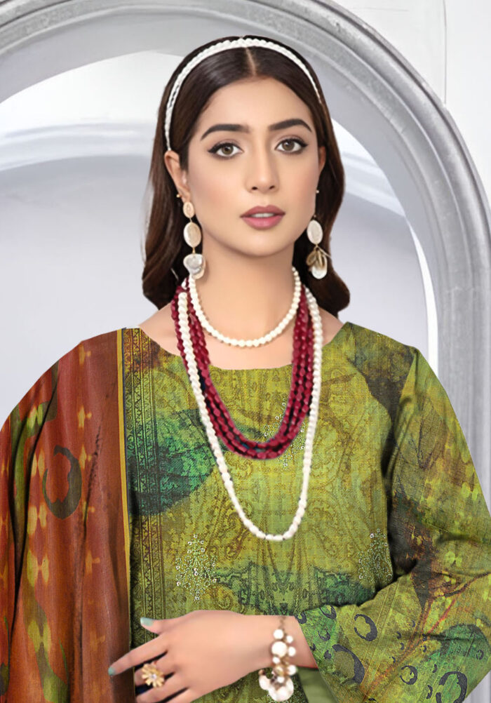 Nisha Designer  Lawn | Unstitched Collection 3 PIECES Party Wear| Summer 24 - Image 3