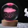3d crystal moon randomly design Crystal Planet Globe 3D Laser Engraved Solar System Ball with Touch Switch LED Light Base Astronomy Decor (random ) - Image 8