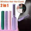 2 in 1  Wireless hair hot comb / Travel Comb Hair Straightener, Cordless/Wireless, Rechargeable (random color)
