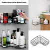Kitch King Multipurpose Self-Adhesive Kitchen Sink Organizer Metal Bathroom Accessories Corner Shelf Wall Mount Storage Rack - Image 3