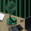 Rechargeable Fan Mini Foldable Telescopic Fan / Usb Foldable | Table Desk Fan | Telescopic Design Floor | 3 Speeds Rechargeable, Foldable, Adjustable Height Fan