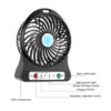 Portable Mini USB Fan Rechargeable Battery | 3-Level Speed Adjustable Electric Cooling Desktop Fan (Random Colors) - Image 8