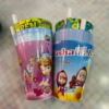 Built in Straw Glass | Cartoon characters (Pack of 6) (mix characters) - Image 3